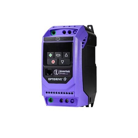 Invertek Drives 0.37 kW 0.5 HP, 4.3 A; Size 1, IP20;IV: Single Phase, 200-240 V;OV: Single Phase, 200-240 V ODE-3-120043-1012-01